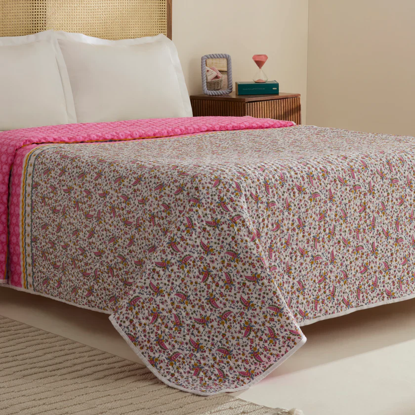Sarah Anderson Chilena Tweepersoons Roze Bedsprei - Image 2
