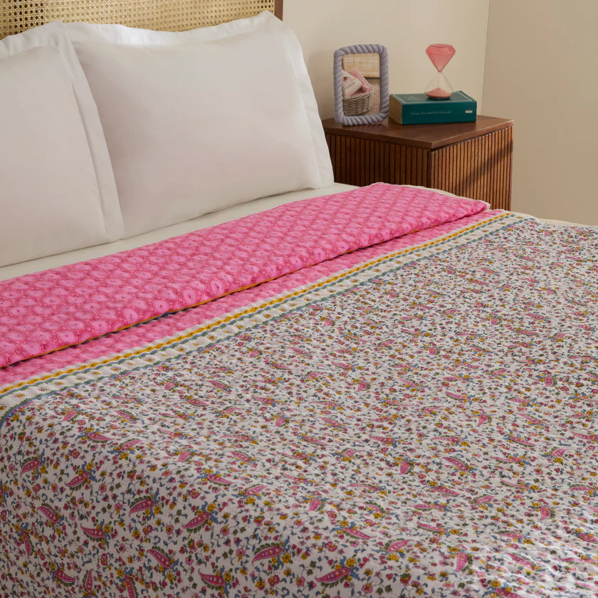 Sarah Anderson Chilena Tweepersoons Roze Bedsprei - Image 3