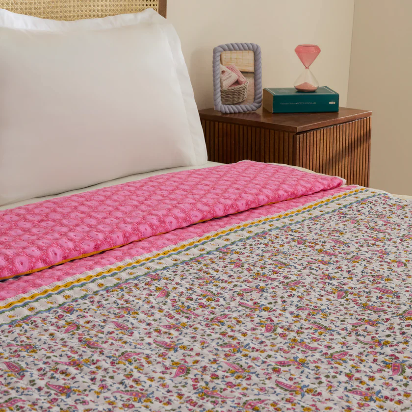 Sarah Anderson Chilena Tweepersoons Roze Bedsprei - Image 4