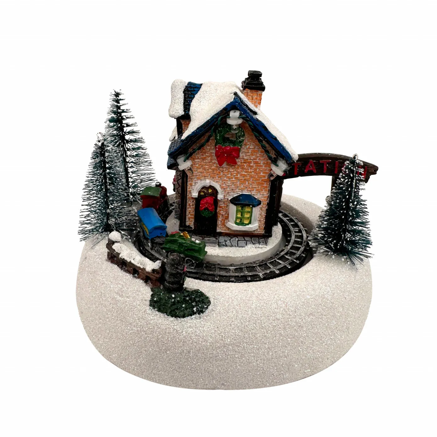 Treinstation met Led Verlichting (14,9X12,8X11,5 cm) - Image 3